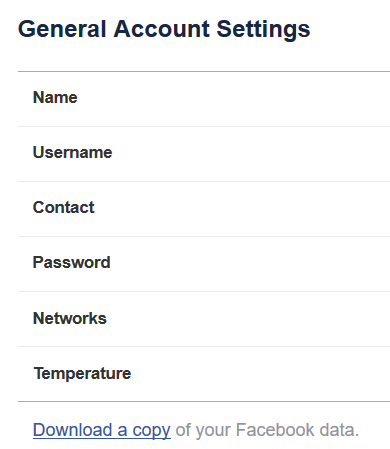 Facebook Settings