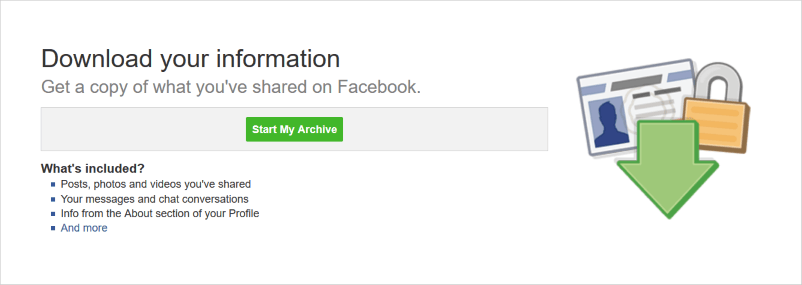 Facebook download information