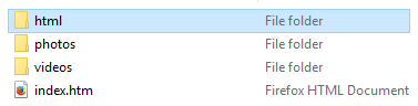 Facebook html folder